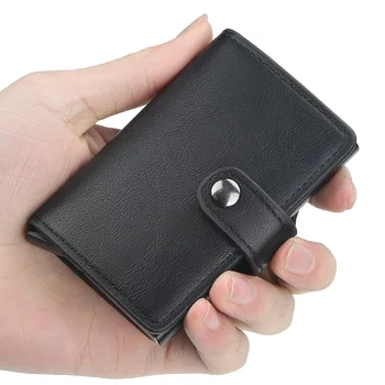 

NEW RFID Automatic Wallet Credit Card Holder Case Aluminum Alloy Anti-Degaussing Anti-Theft RFID Bank Credit Card