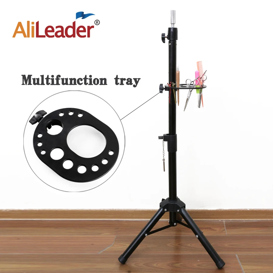 Alileader Wig Tools Tripod Stand 140cm High Metal Wig Tripod Professional  Adjustable Mannequin Headn Stand Holder