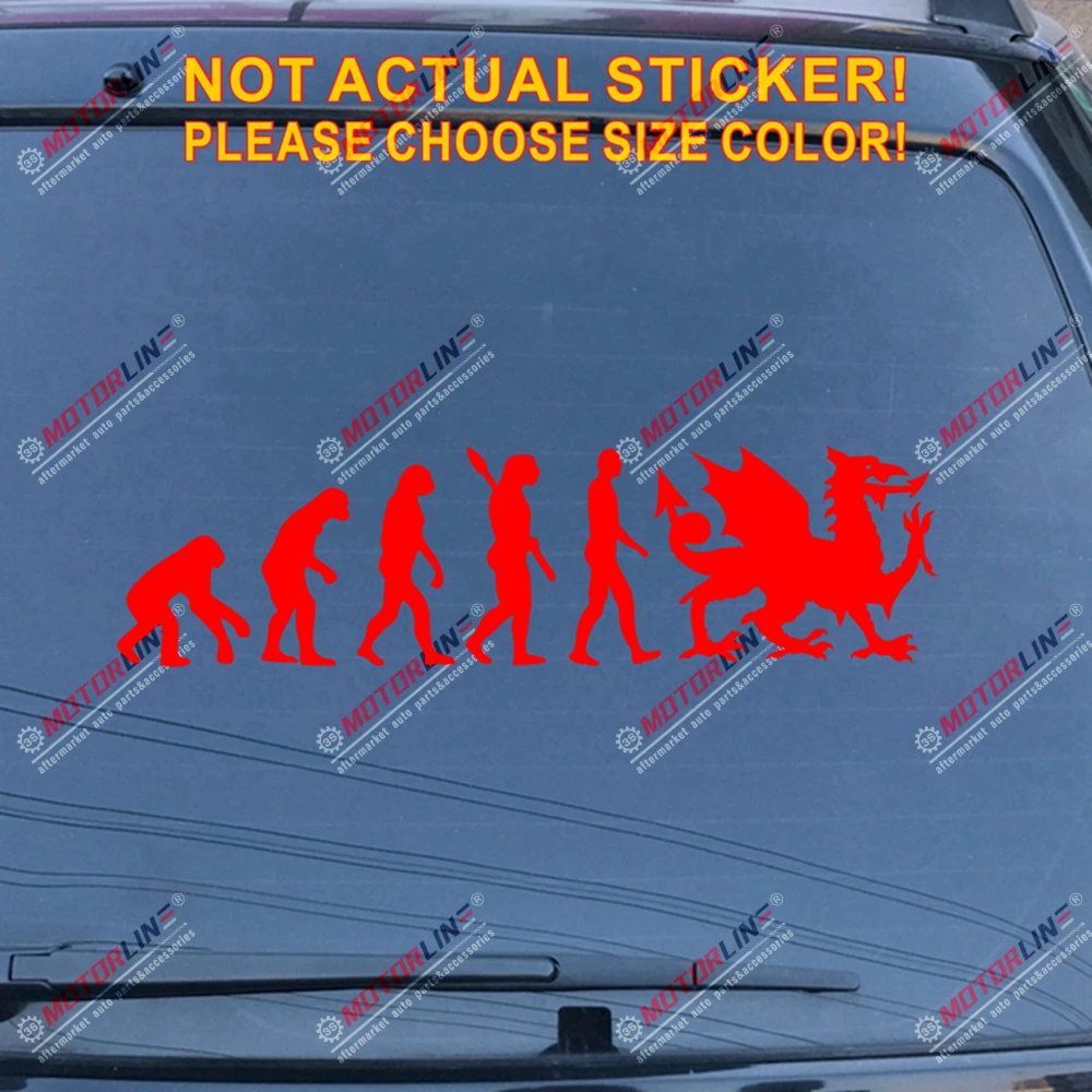 Welsh Dragon Vinyl Sticker SILVER GLOSS 10 x 15cm