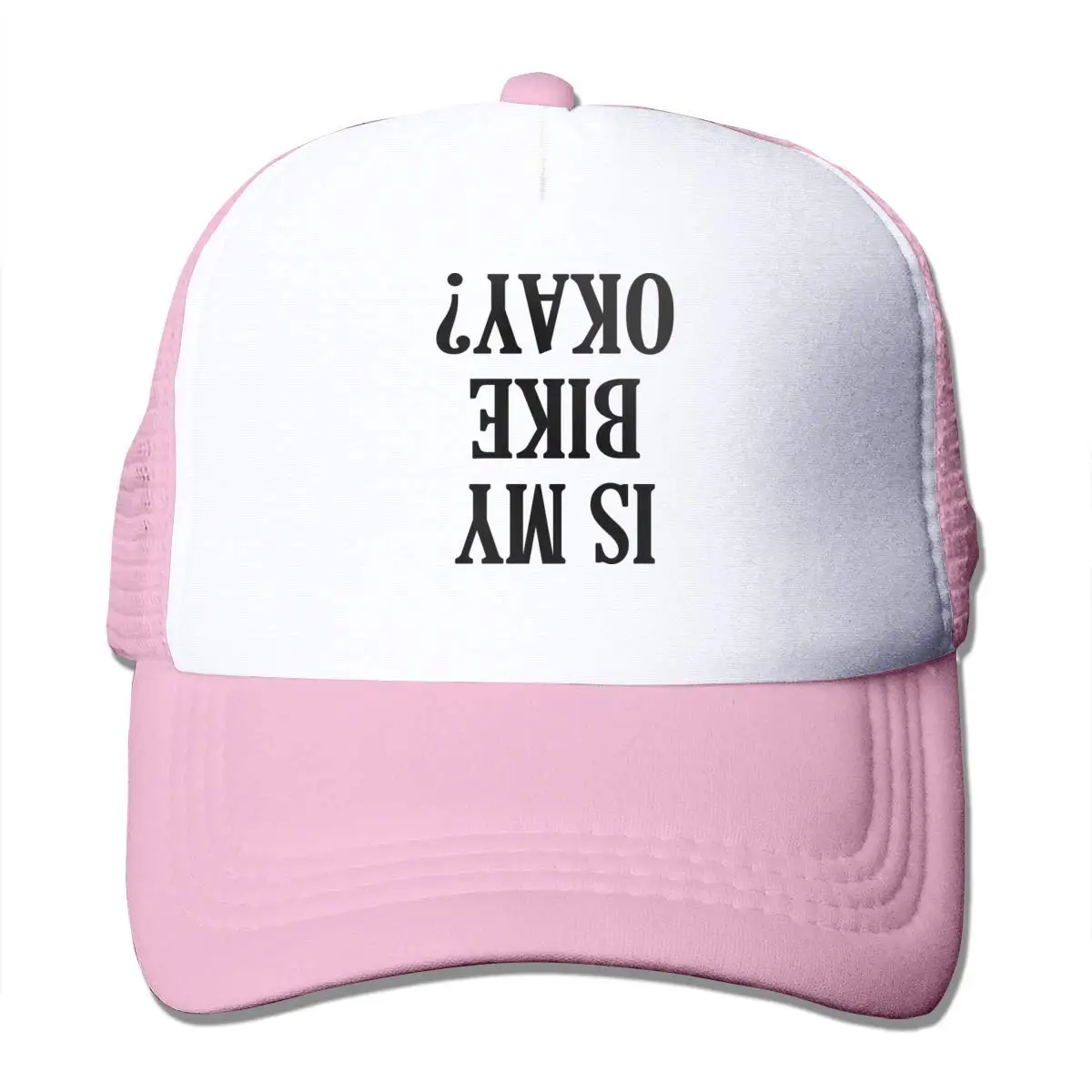 Это мой велосипед хорошо сетки бейсболки унисекс Регулируемый Дальнобойщик стиль шляпа розовый