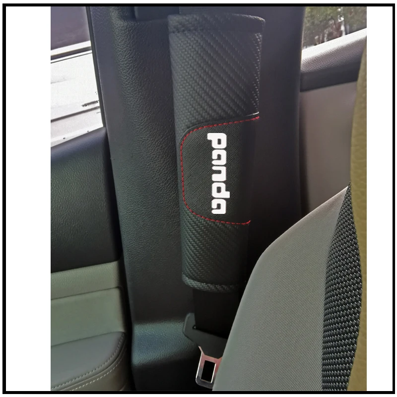 Для Fiat Panda 2 шт. углеродное волокно кожаная накладка для ремня безопасности автомобиля Авто Ремень безопасности Наплечная накладка автомобиля Стайлинг автомобиля аксессуары