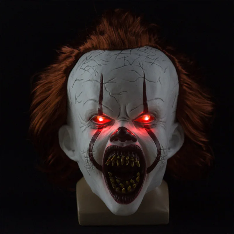 Хэллоуин СВЕТОДИОДНЫЙ Stephen King's It Chapter два клоуна Pennywise Джокер ужасная Маска Косплей латексные маски шлем вечерние реквизит люкс