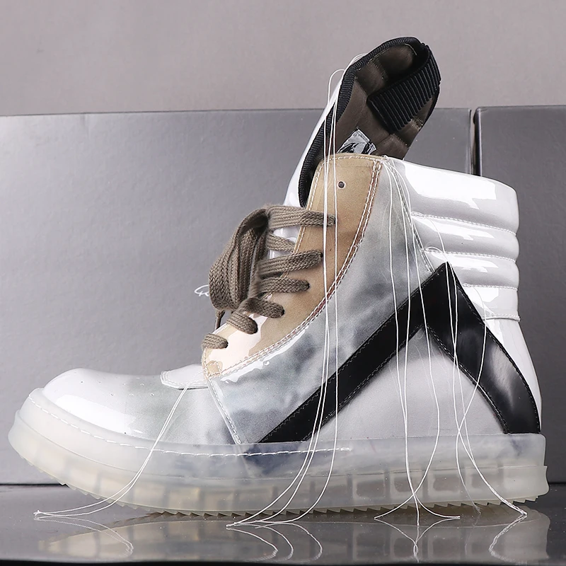 New Season Man Drops Clear-soled Geobasket Sneakers High-top Genuine Leather Fashion Tassel 3d Kanye West Street Rock Roll Train