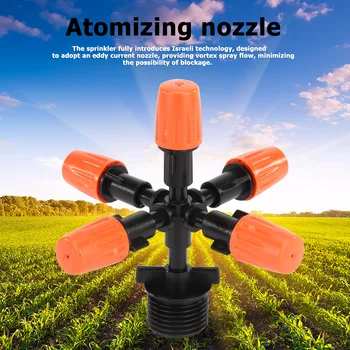

5 Head Micro Drip Irrigation Atomization Nozzle Classic Colors and Simple Durable Design Adjustable Water Control Sprayer
