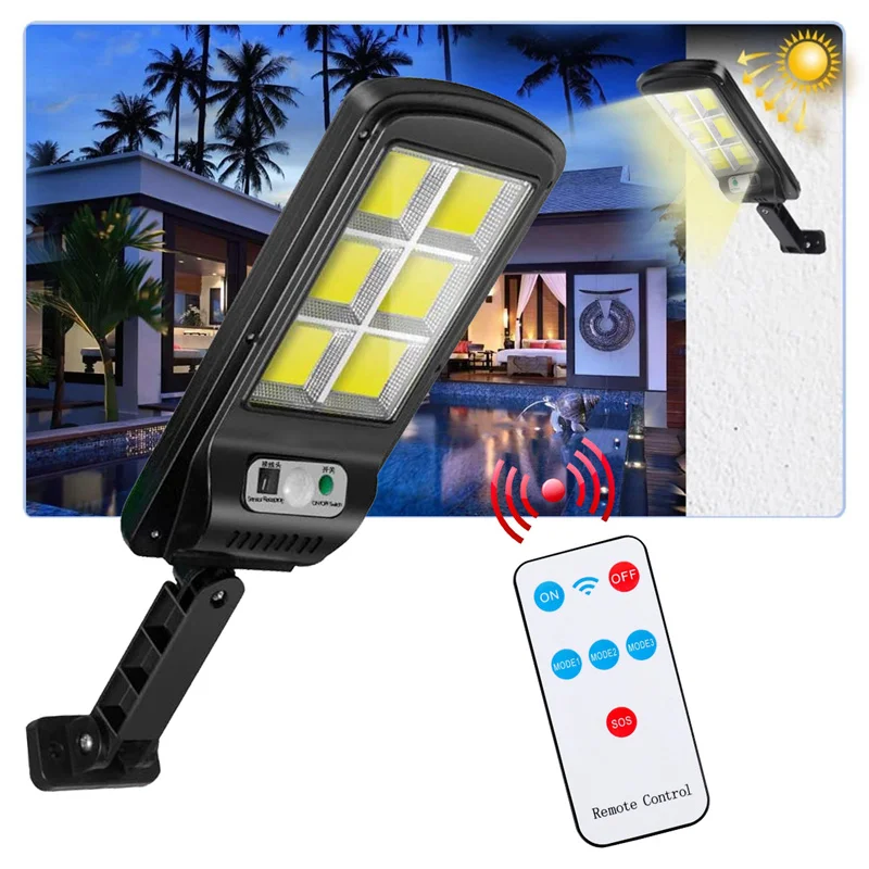 

Powerful Remote Control Upgraded COB Solar Light PIR Motion Sensor IP65 Outdoor Garden Light Solar Wall Street Waterproof Lamp