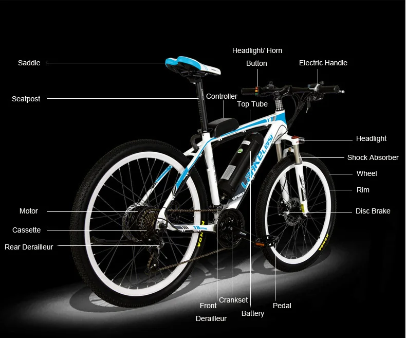 Perfect Powerful Electric Bike 36V Two Wheels Electric Bicycle Suspension Fork MTB Electric Mountain Bike Electric Bicycle Ebike 14