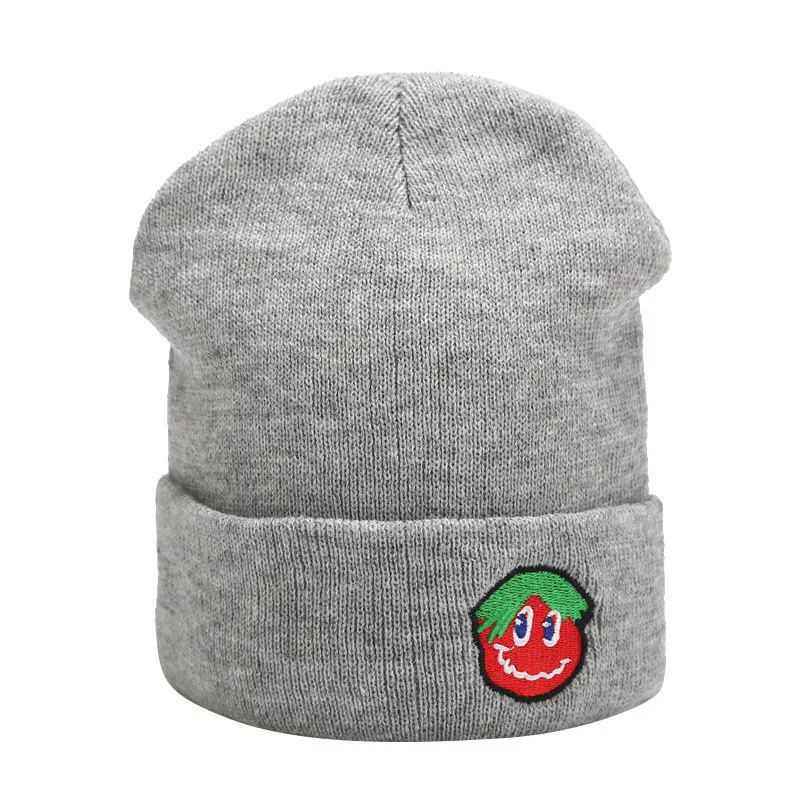 Knitted Elastic Hats Women Men New Winter Keep Warm Solid Casual Ski Hat Embroidery Sport Hat Novelty Dropshipping Gorras - Цвет: Gray