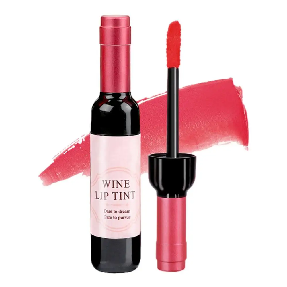 Lipstick Wine Lip Stain Baby Pink Lipgross Matte Liquid Lip Glaze Long Lasting Waterproof Stain Nonstick Cup
