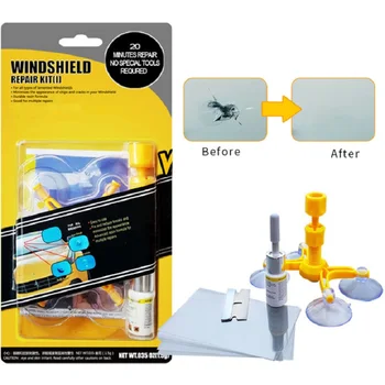 

Car Windshield Repair Kit Crack Chip Scratch Remover Automotive Glass Nano Repair Fluid Windshield Repair Resin Kit Tools
