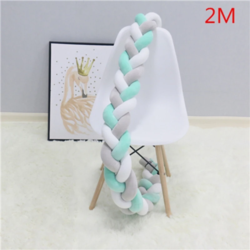 Baby Bumper Bed Braid Knot Pillow Cushion Bumper for Infant Baby Crib Protector Cot Bumper Room Decor