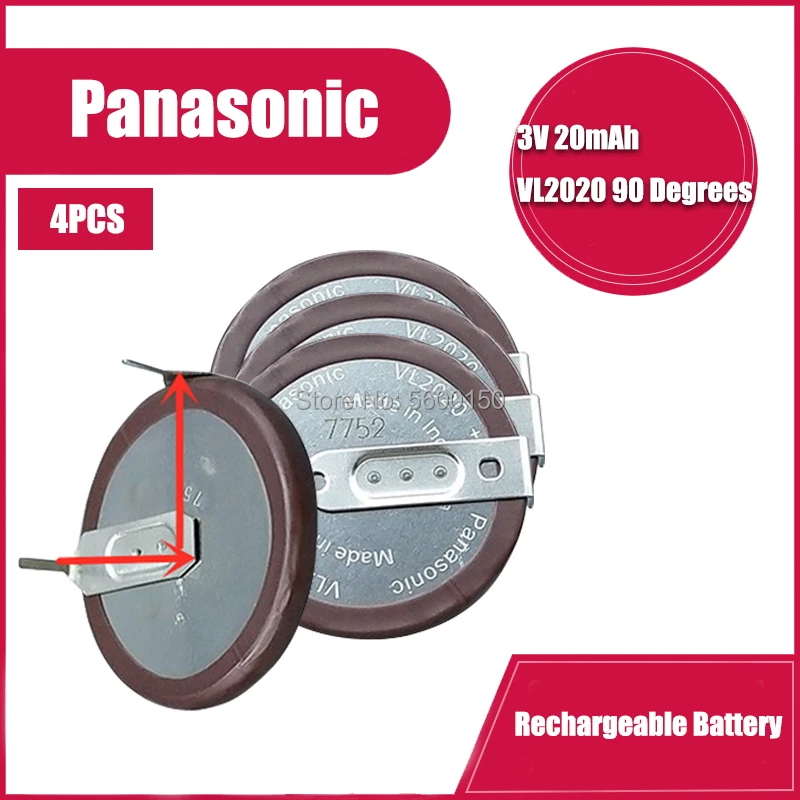 4 шт./лот PANASONIC VL2020 2020 литиевая аккумуляторная батарея с ножками 90 градусов для
