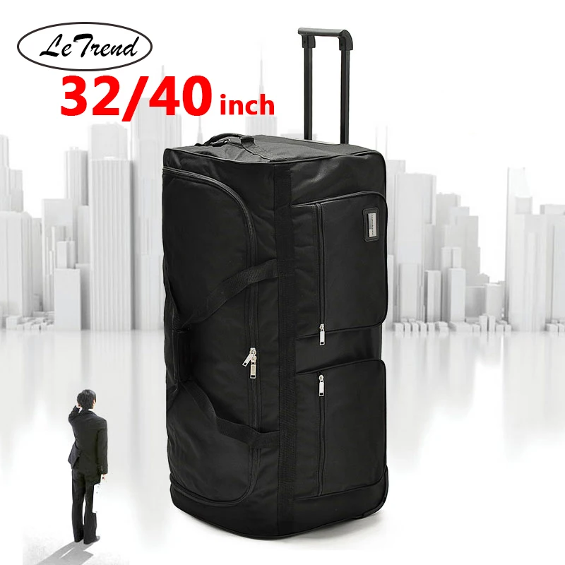 Travel-Bags Suitcase Wheels Trolley Rolling-Luggage Trunk Waterproof High-Capacity 40inch