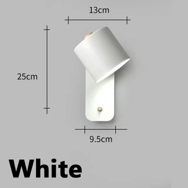 Nordic modern LED E27 5W wall light home improvement iron and wood wall light for foyer study bedroom bedside wall lamp White