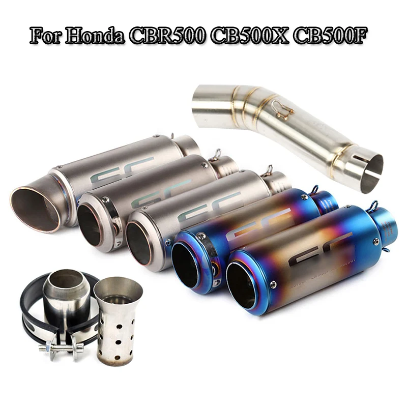 

CBR500 CB500X Motorcycle Exhaust Full Set Mid Link Pipe & Exhaust Muffler End Pipe With DB Killer For Honda CB500F 2013-2019