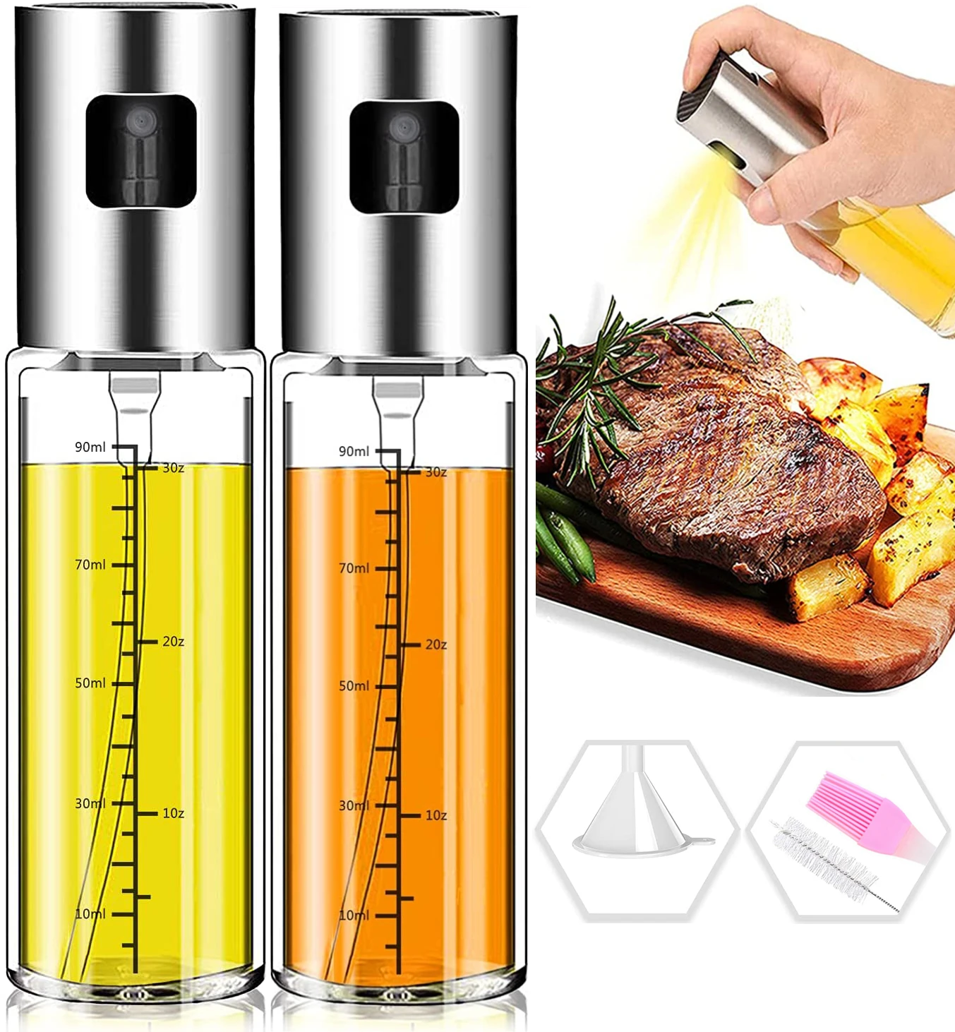 

Edible Oil Spray Bottle Kitchen Olive Bottle Pump Oiler Leak Proof Grill Barbecue Sprayer Fuel Dispenser Cookware Tool Set