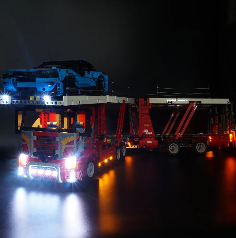 Kyglaring светодиодный светильник для Technic 42098 автомобильный транспортер(набор автомобилей не входит в комплект