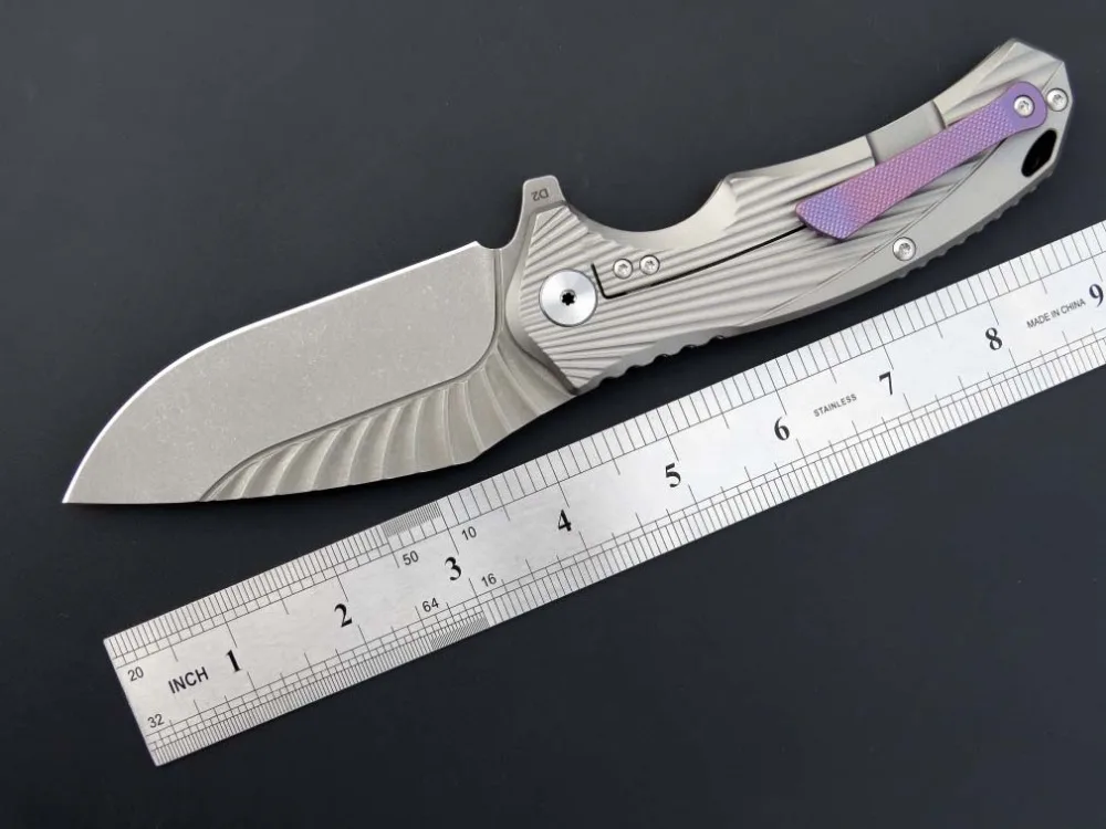 Нож EF902 складной нож D2 стальное лезвие TC4 ручка выживший тактический карманный нож Кемпинг Охота EDC инструмент