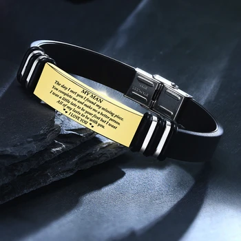 

TO MY MEN HUSBAND SON INSPIRATIONAL BRACELETS FREE ENGRAVED MESSAGE FOR GRADUATION BIRTHDAY GIFT