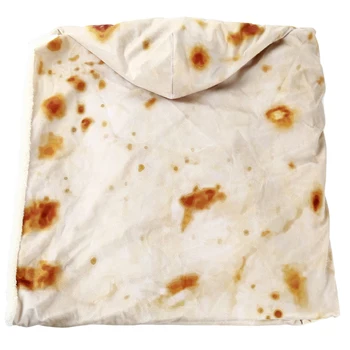 

1Pc 150*130CM Super Soft Double Layer Thicker Blankets With Hat Mexican Original Burritos Corn Cake Throw Blankets Home Bedding