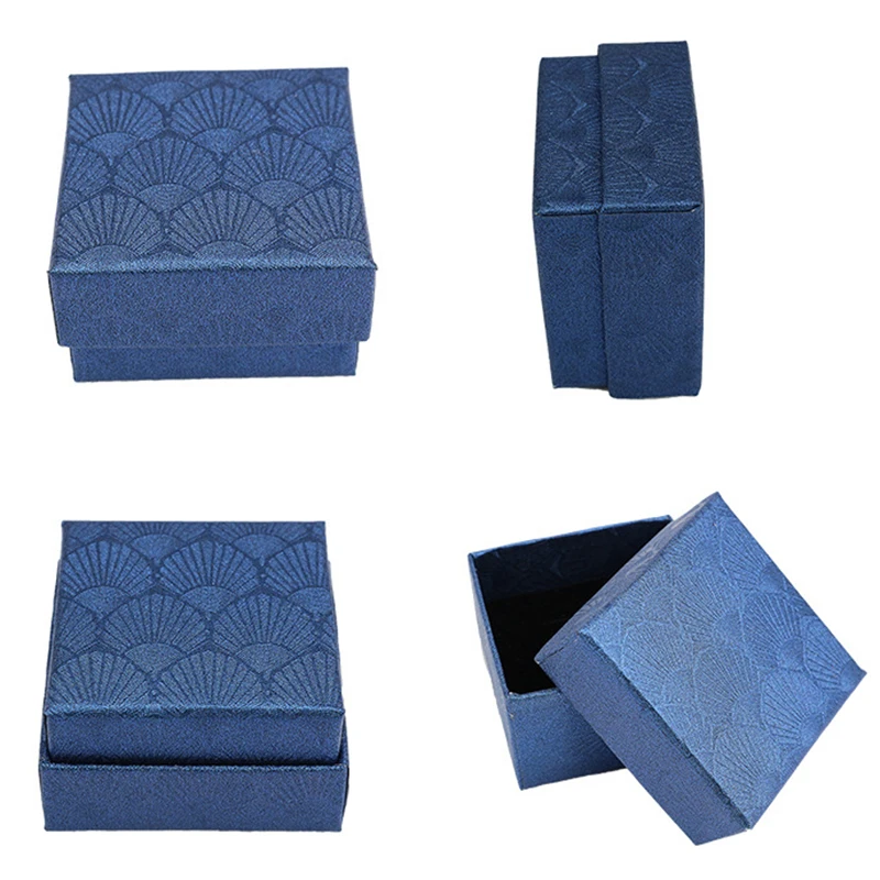 Высококачественная квадратная коробка для ювелирных изделий, Свадебная коробка для обручальных колец для сережек, дисплей для ювелирных изделий, Подарочная коробка, держатель, черный, красный, белый, темно-синий цвет