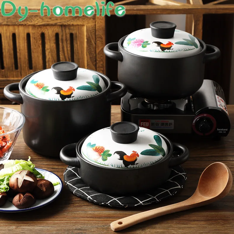 Керамический горшок для кухни домашний тушения петуха чтобы открыть огонь