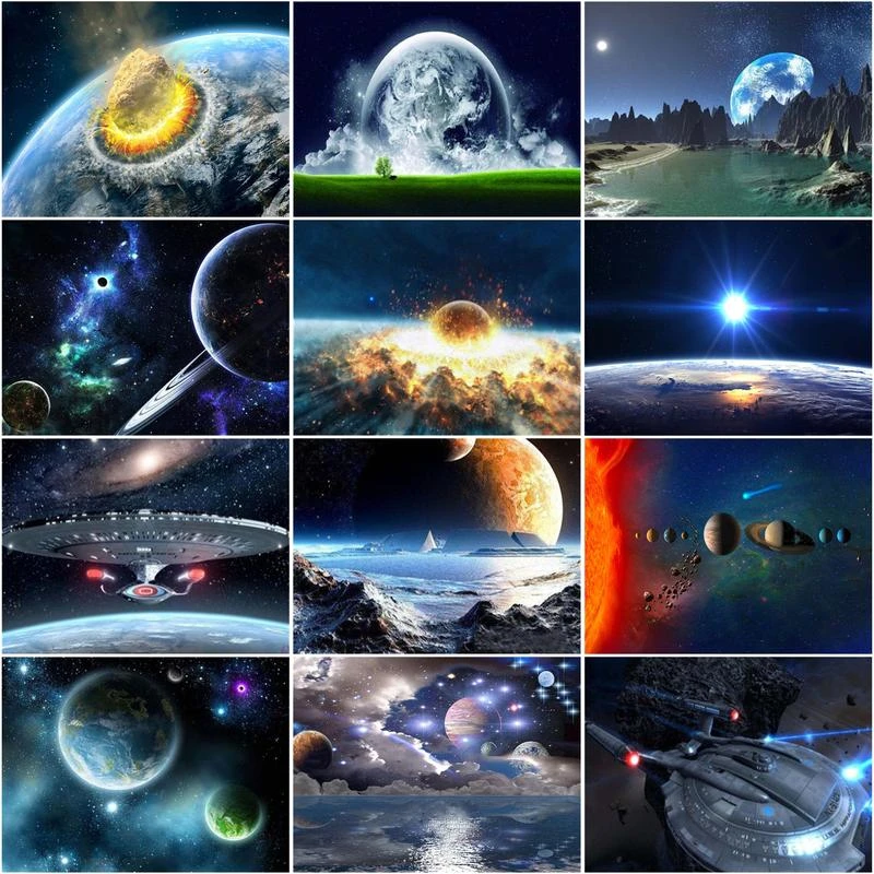 Chenistory 数字による絵画キット 装飾用の手作りアクリル絵の具 Paint By Number Aliexpress