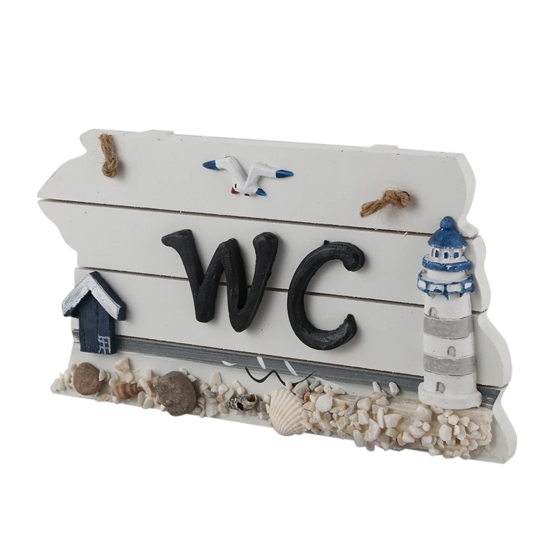 Mediterranean Style Nordic Wooden WC Shingle Doorplate/Plaque/Sign