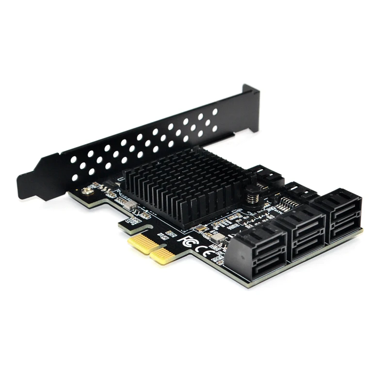 88SE9215 чип 8 портов SATA 3,0 Для PCIe Плата расширения PCI Express SATA адаптер SATA 3 конвертер с радиатором для HDD