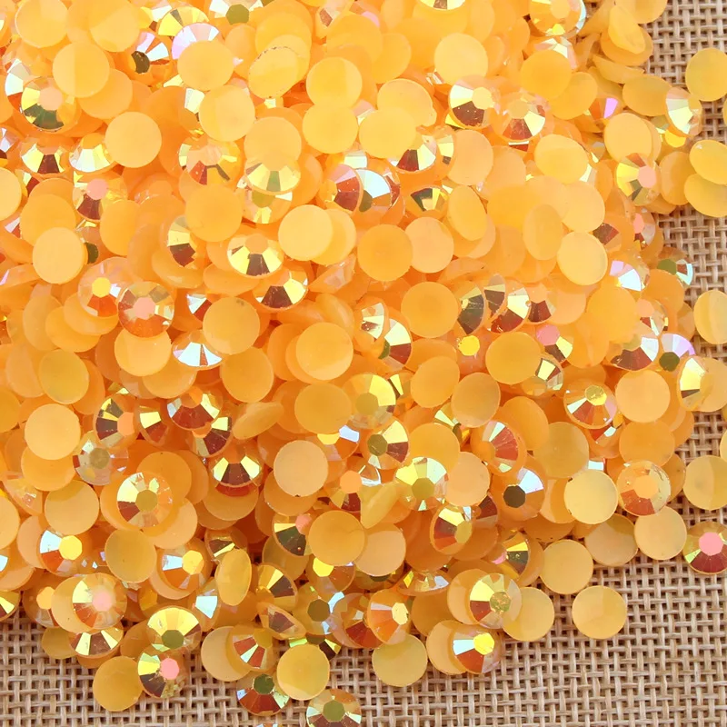 2-6mm 1000Pcs 젤리 핑크 라운드 수지 라인 석 크리스탈 클리어 AB 플랫 백 의류 3D 네일 장식 전화 아트 접착제