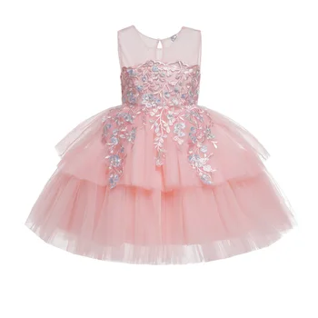 

Explosion models children's dress mesh wedding sequins sleeveless dress multi-level pettiskirt dress small short princess dress