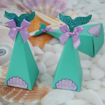 

50pcs Mermaid Laser Cut Candy Box DIY Baby Shower Children Guest Party Favor Gift Box Christmas Birthday Wedding Decoration