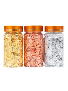 Блестящие хлопья с золотыми листьями, 3/4/5/10 г, блестки, конфетти для рисования, искусства, ногтевого дизайна, фольга, декоративная бумага, пол...