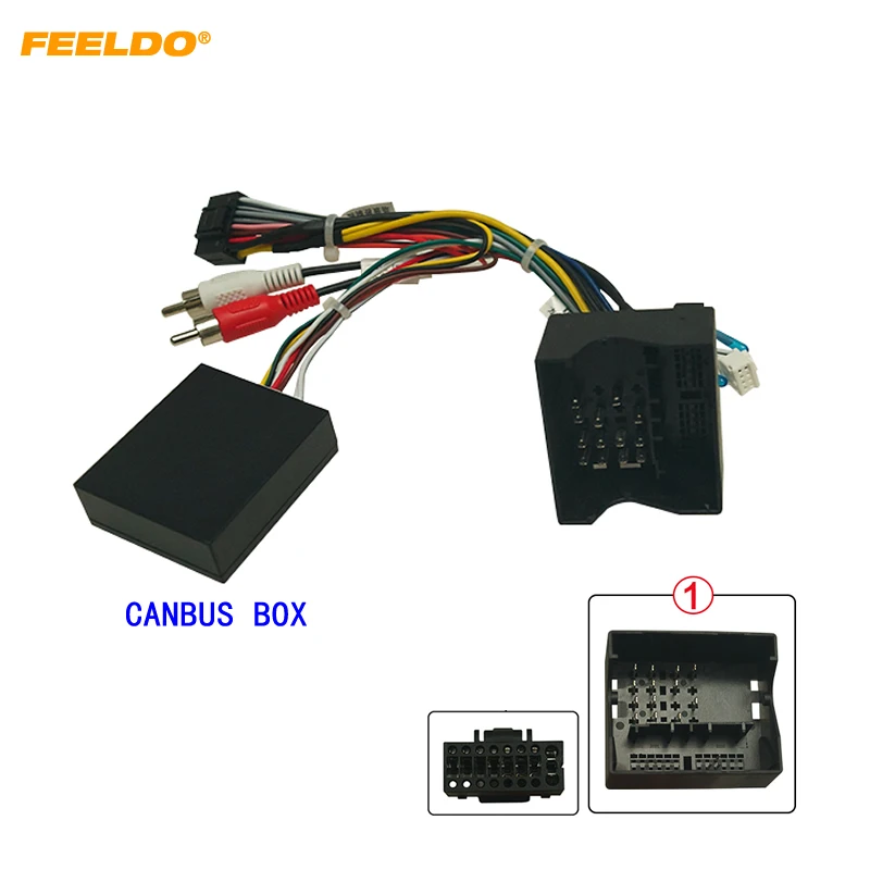 FEELDO Car 16pin Audio Wiring Harness With Canbus Box For Volkswagen Touareg 03-10 Aftermarket Stereo Installation Wire Adapter |