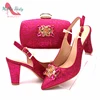 Fashionable African Shoes and Bag Set Italian Sets in Fuchsia Color Nigerian Shoes with Matching Bags for Royal Wedding Party ► Photo 2/6