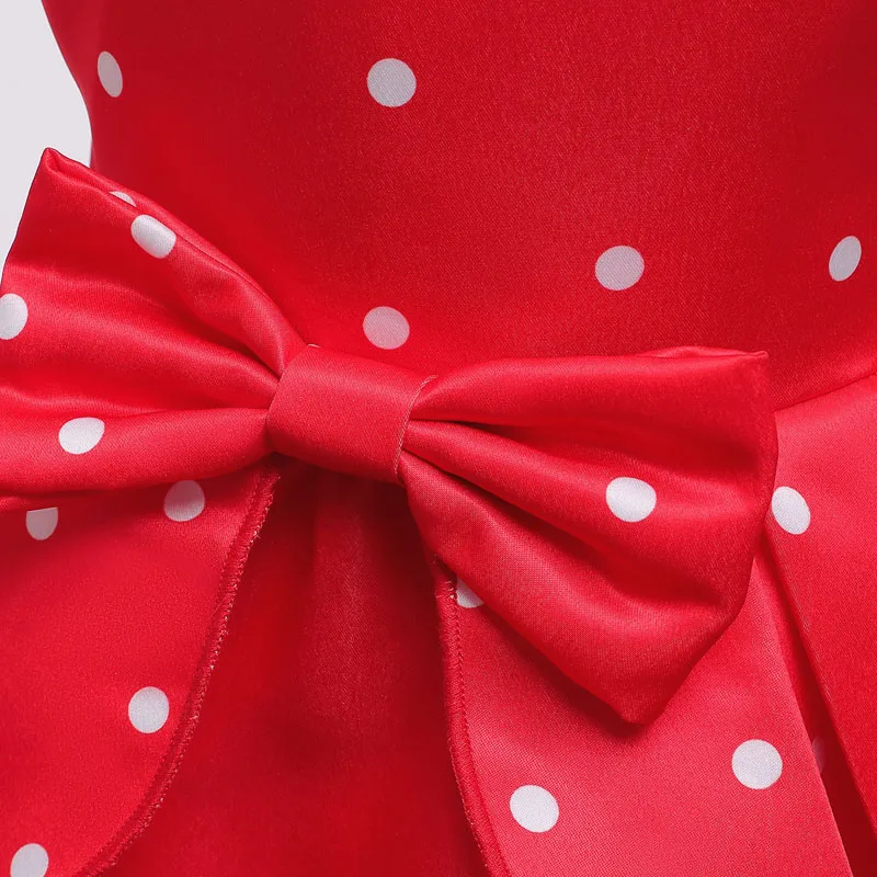 Girls Dress Kids Clothes Girls Dress Wedding Evening Party Elegant Princess Dress Casual Kids Clothes Bow Dots Children's Vestidos New Year Dresses