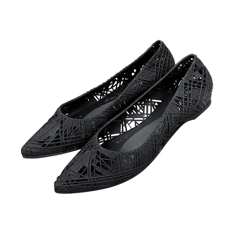 

English hollowed-out jelly sandals plastic flat-heeled single shoes sandy beach slip-proof hollow shoes water shoes