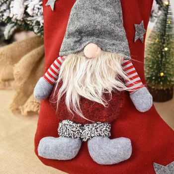 

New Year Christmas Socks Candy Bag For House Party Natal Xmas Tree Decor Gift New Year Christmas Stocking Sack Xmas Gift Candy