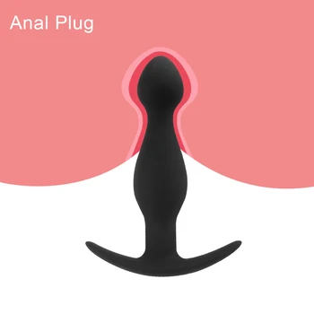 EXVOID Silicone Butt Plug for Beginner G-spot Massager Anal Plug Sex Toys for Men Women Vagina Anus Dilator Dildo Anal Beads 2