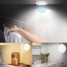 Светодиодный светильник с датчиком движения под шкафом, Беспроводной светодиодный источник света, 2 способа управления, ночник, работающий от аккумулятора для гардероба