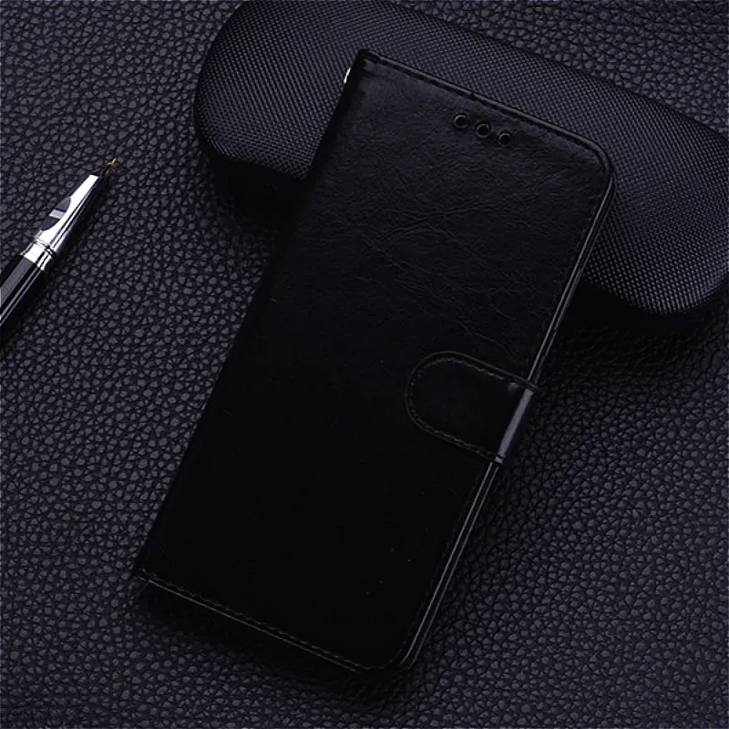 Black Кожаный чехол для Xiaomi Redmi 7A, чехол Redmi7a, мягкий чехол из ТПУ на заднюю панель, кожаный чехол-книжка для Xiomi Xiaomi Redmi 7A, чехол - Цвет: Black