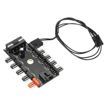 

4pin Speed Temperature Control Cooling Fan PWM Fan Hub Speed Controller 12V 10 Way Computer Case With PWM Connection Cable