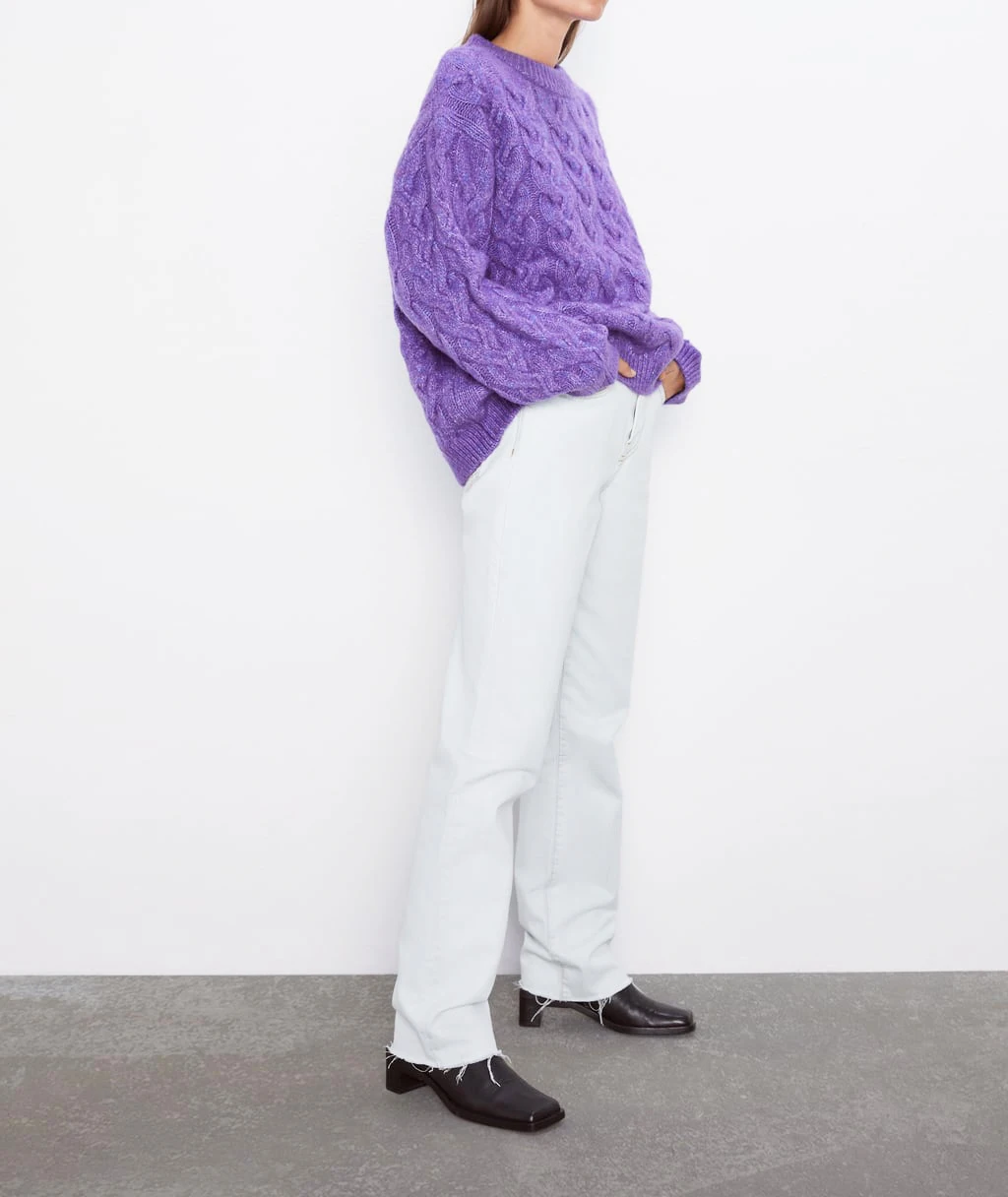 Звездный Светлячок дикий круглый вырез с длинными рукавами фиолетовый Трикотаж Женский Повседневный свободный большой размер восемь вязаный свитер женский
