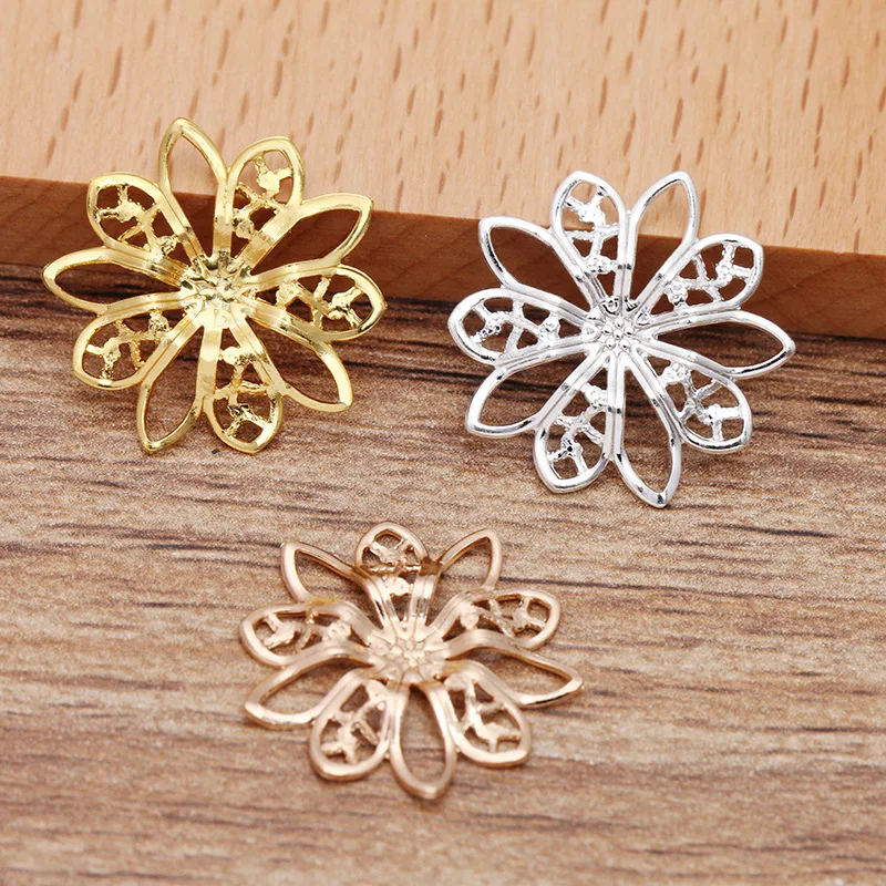 Застежка для волос с филигранным цветком 19 мм|diy findings|wraps connectorfiligree flower |