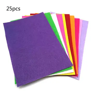 

25 Assorted Colors Felt Fabric Sheets Patchwork Sewing DIY Craft Jewely Making