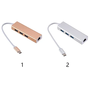 

External Adapter Hub LAN Ethernet Connectors USB Laptop Kilomega Network Card Aluminium Alloy Type-c To RJ45