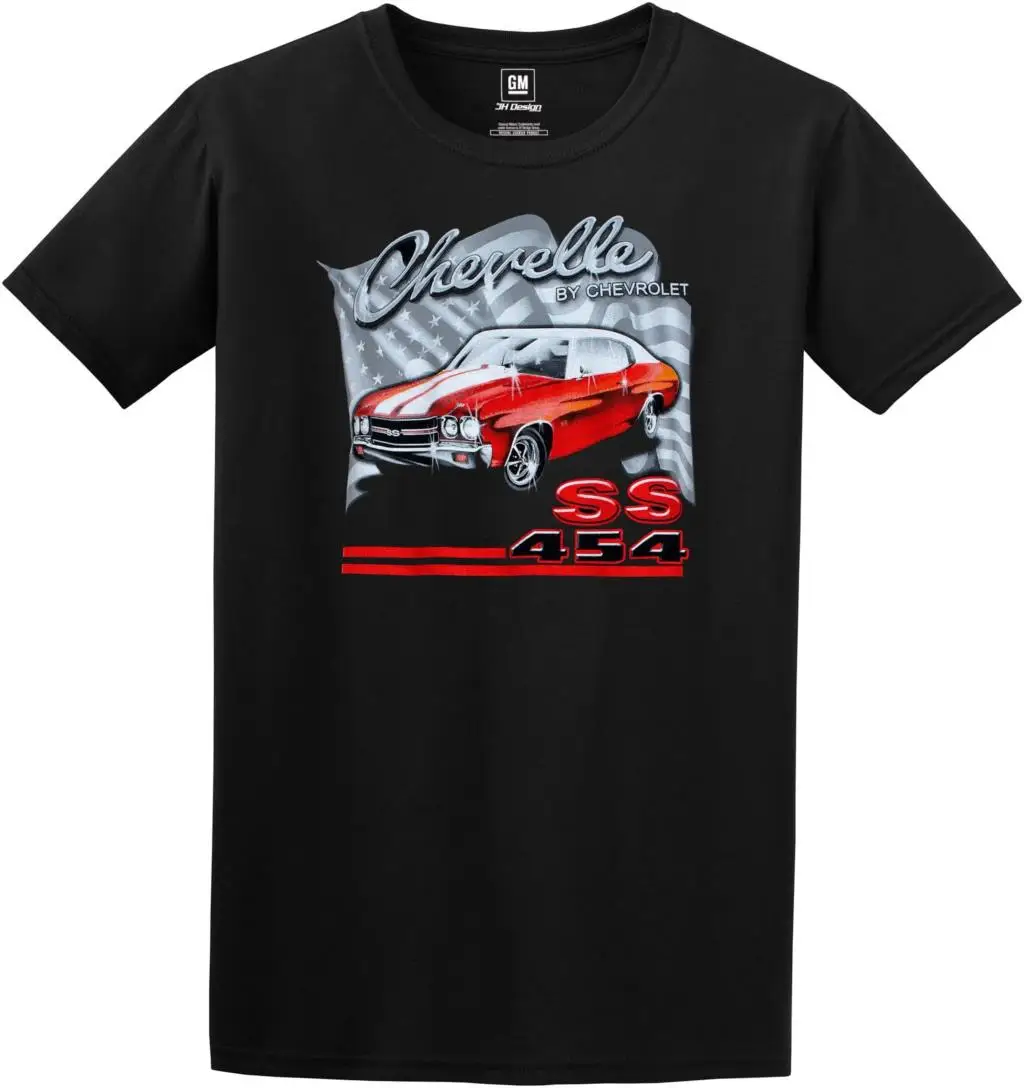 JH Design Chevy Chevelle SS 454 футболка с круглым вырезом для мужчин (2) |