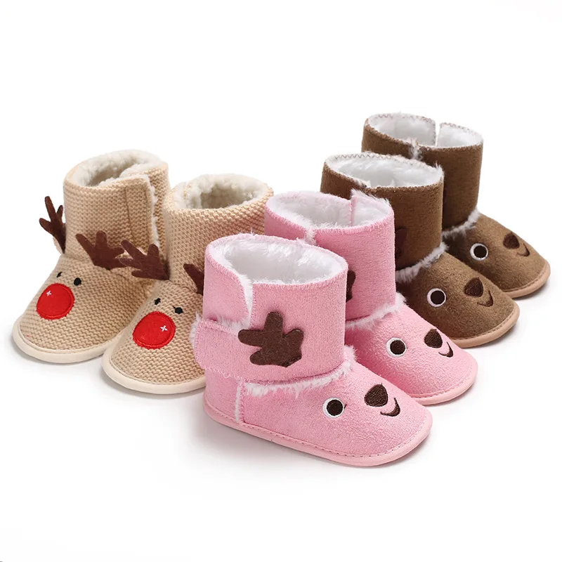 

Hai shen Yue Winter Models 0-1-Year-Old Men And Women Baby Shoes Soft Bottom Warm Cute Cartoon Snow Boots Babies' Toddler Shoes
