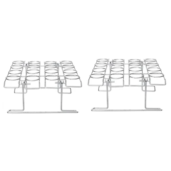 

2Pcs Desktop Stainless Steel Ice Cream Cone Display Rack Stand DIY Ice Cream Cone Holders Baking Cake Cone Cupcake Cooling Tray