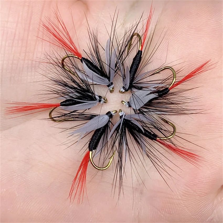 

12Pcs/Box Color Winged Dry Mayfly Trout Fly Fishing Lures Artificial Bait Hooks 10#