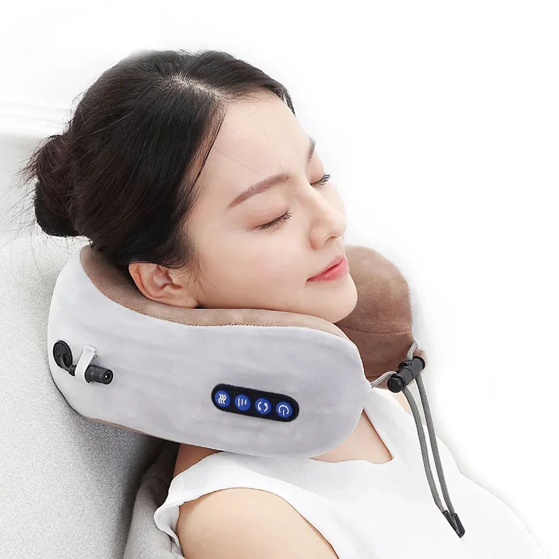 Electric Neck Massager U Shaped Pillow Multifunctional Portable Shoulder Cervical Massager Travel Home Car Relax Massage Pillow